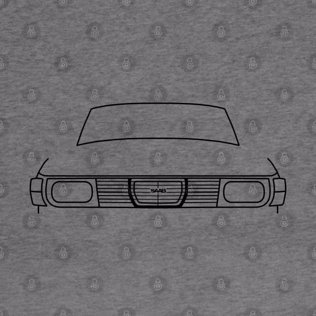 Saab 99 classic car outline graphic (black) by soitwouldseem